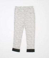 Smetanové proužkované pyžamové kalhoty