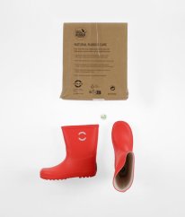 Tmavě lososové gumáčky z přírodní gumy (EU 35, stélka 22,5 cm) MIKK+LINE