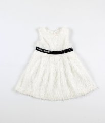 Bílé šaty se spodničkou a s jemnými třásněmi PEUTEREY