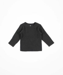 Šedé žebrované triko z biobavlny H&M