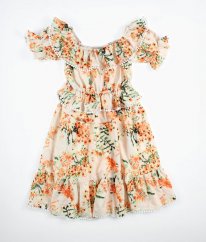Meruňkové květované šaty SHEIN