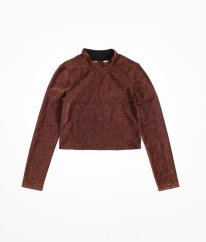 Hnedobronzová trblietavá crop blúzka H&M