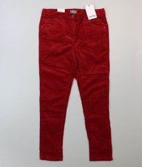 Červené semišové kalhoty NEXT