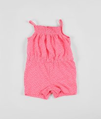 Růžový kraťasový overal s puntíky PRIMARK