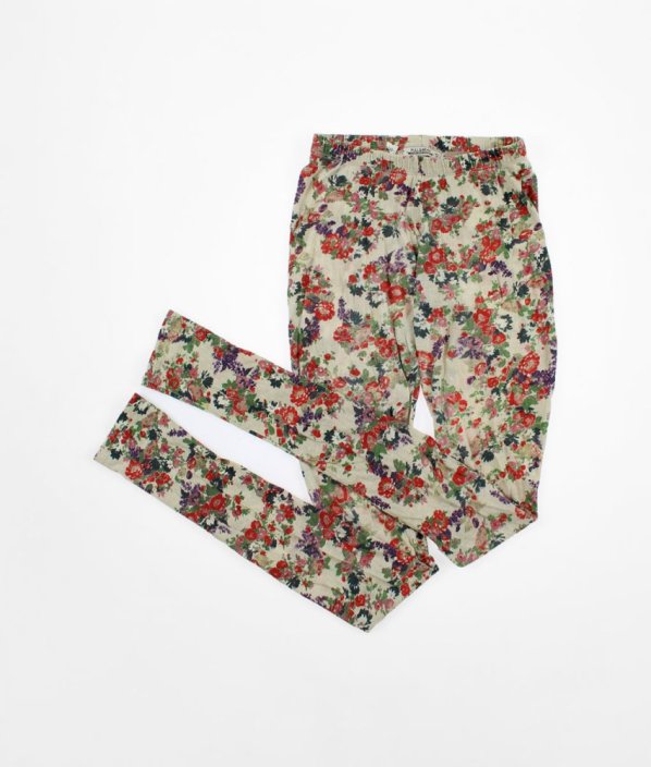 Béžové květované lehčí legíny (170-176) PULL & BEAR