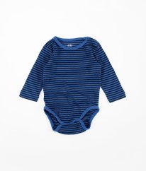 Tmavě modré proužkované body z biobavlny H&M