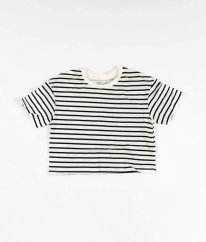 Bílé proužkované crop tričko PRIMARK