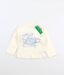 Krémové tričko zo silnej bavlny BENETTON