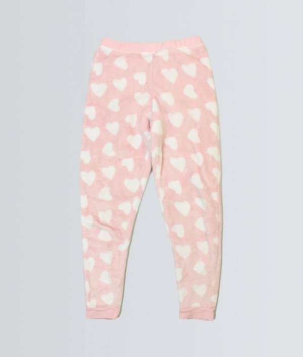 Růžové plyšové pyžamové kalhoty/tepláky se třpytem GEORGE