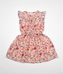 Růžové šaty se spodničkou, květinami a flitry GEORGE