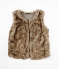 Béžovohnědá plyšová vesta BLUKIDS