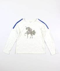 Bílé triko s flitrovým jednorožcem PLACE