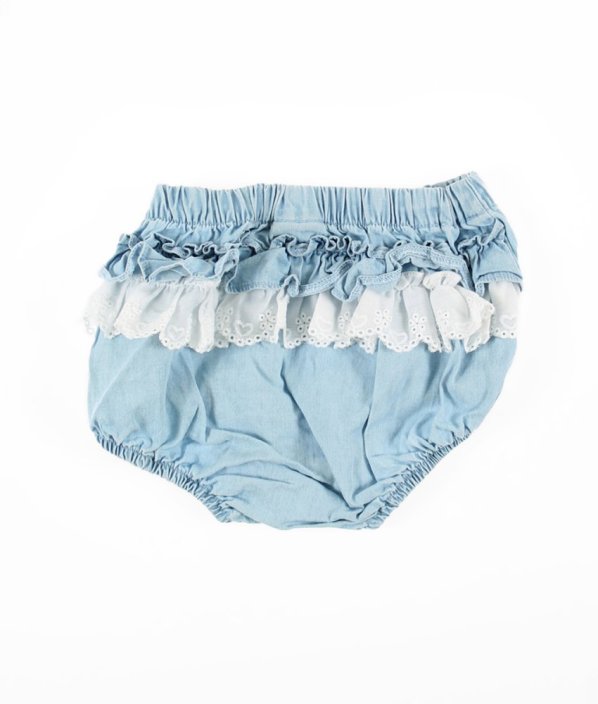 Modré denimové kalhotky s krajkou RIVER ISLAND