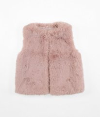 Ružová silná plyšová vesta F&F
