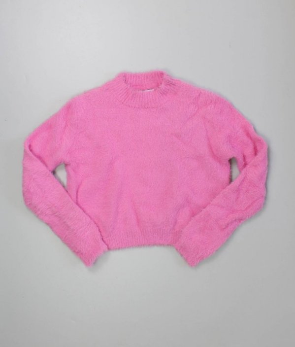 Růžový chlupatý crop svetr PRIMARK