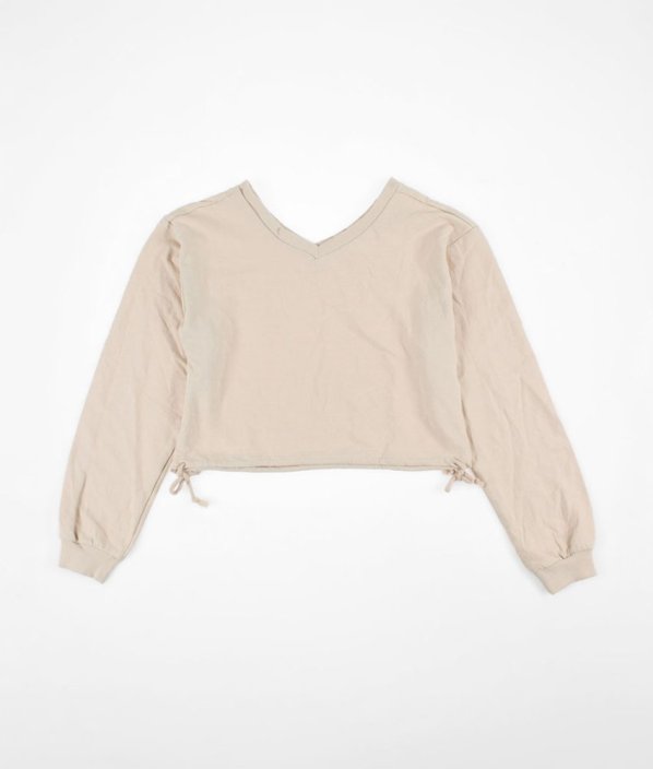 Bežová crop mikina