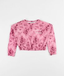 Růžová batikovaná crop mikina PRIMARK