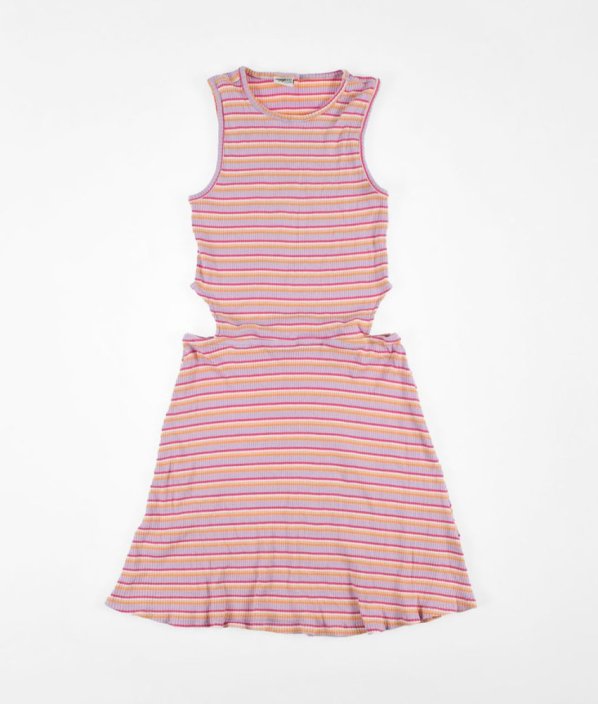 Barevné proužkované žebrované šaty (170-176)