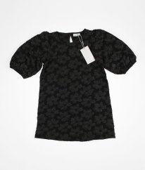 Černé šaty s 3D krepovými květy NAME IT