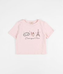 Růžové crop tričko  LIPSY