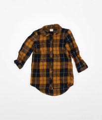 Okrovomodré kárované košilové šaty NEXT