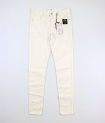 Krémové elastické skinny nohavice zo silnej bavlny OVS