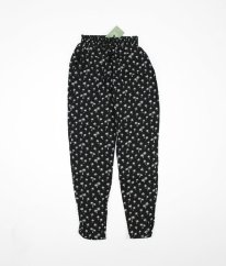 Černé lehké kalhoty se vzorem H&M