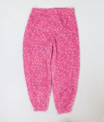 Růžové plyšové tepláky/pyžamové kalhoty