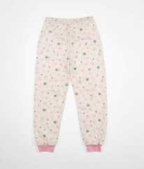 Smetanové plyšové pyžamové kalhoty s hvězdičkami PRIMARK