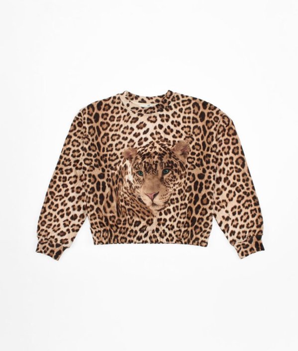 Béžová leopardia silnejšia mikina H&M