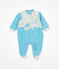 Tyrkysovobílý semišový overal