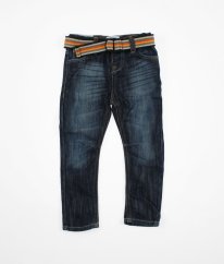 Modré rifle s páskem FABRIC