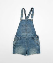 Modré riflové kraťasy s trakmi DENIM &CO