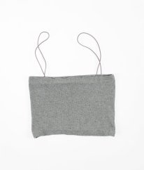 Šedý žebrovaný top (obvod 50 pružný) ZARA