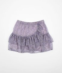 Fialová květovaná sukně se spodničkou C&A