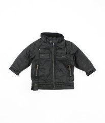 Černá pevná teplá bunda jaro/podzim - lehká zimní s kapucí v límci PUMPKIN PATCH