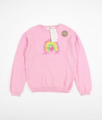 Růžový svetr s flitrovým obrázkem H&M