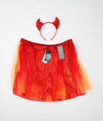 Červenooranžová tylová kostýmová sukně a čelenka GEORGE