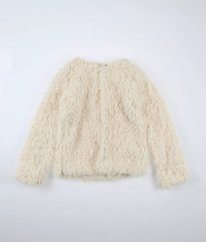 Krémový chlupatý svetr/kabátek YD
