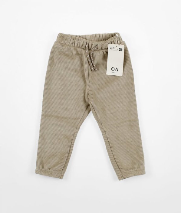 Béžové žebrované kalhoty C&A