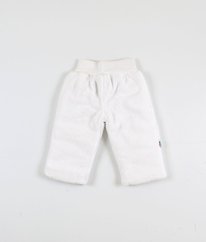 Bílé plyšové podšité zimní kalhoty NEW BABY