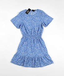 Modré květované šaty NEW LOOK