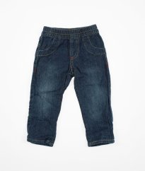 Modré bavlnou zateplené denimové kalhoty DUNNES