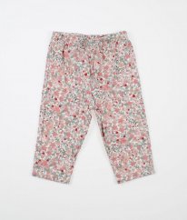 Bílé flanelové pyžamové kalhoty s květy NUTMEG