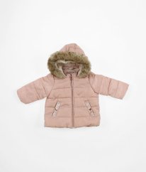 Ružová zimná bunda s kožúškom F&F