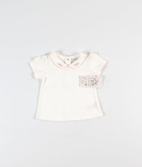 Biele tričko s čipkovým golierom