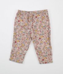 Růžové flanelové pyžamové kalhoty s květy NUTMEG