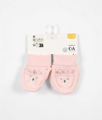Růžové ponožky/capáčky z biobavlny C&A