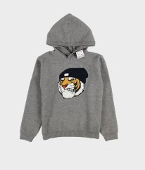 Šedá svetrova mikina s kapucňou tiger KIABI