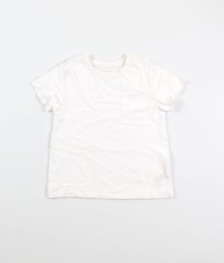 Bílé tričko s krajkovou kapsičkou a krajkovými rukávky NEXT